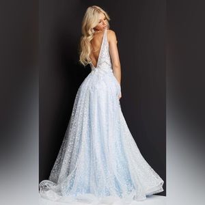 Jovani JVN08421BG Dress Light Blue Size 00 JVN Wedding Prom Gown Dress